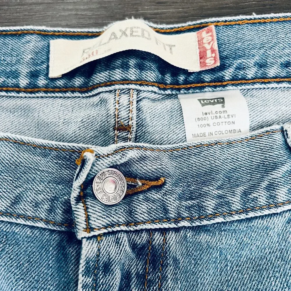 Levi's 550 Jeans Men's 42X36 Blue Relaxed Fit Straight Leg Work Pants Denim